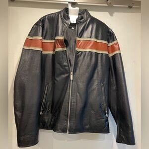 Leather motorcycle jacket